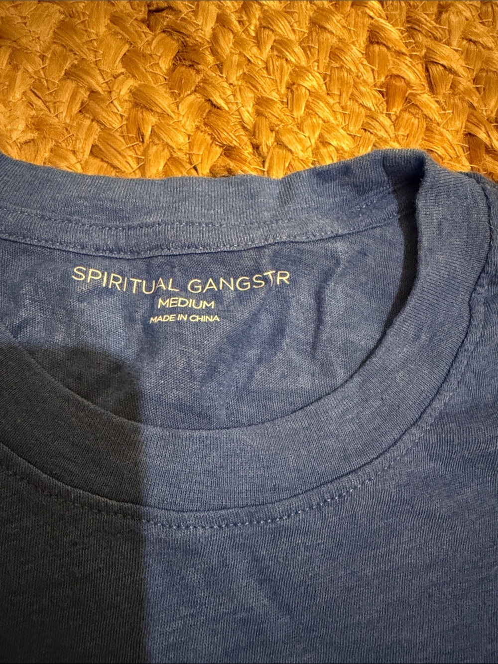 Spiritual Gangster Navy Crewneck Tee with White Logo - Picture 2 of 2